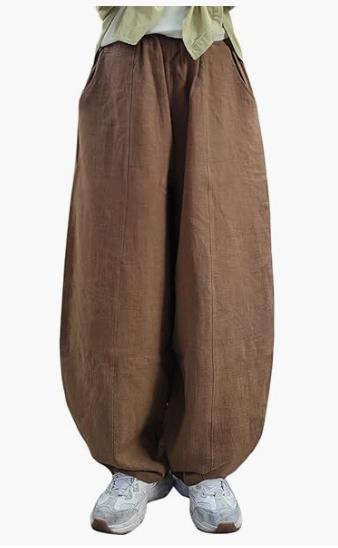 Damen Leichte und luftige Palazzo-Hose mit weitem Schnitt WW