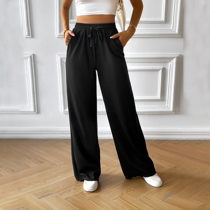 Damen weite Sommerhose mit elastischem Bund und seitlichen Eingrifftaschen W&W Mode