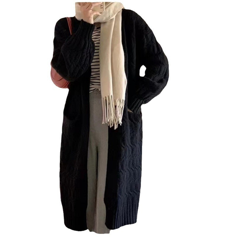 Damen Strickcardigan mit Zopfmuster und praktischen Taschen WW