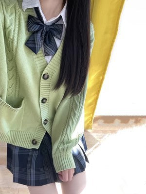 Damen Strickjacke mit Puffärmeln und Taschen WW
