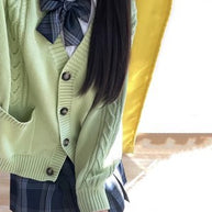 Damen Strickjacke mit Puffärmeln und Taschen WW