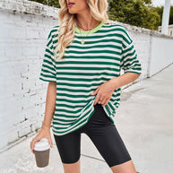 Damen Übergrößen T-Shirt mit Streifenmuster WW
