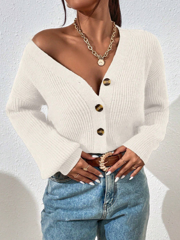 Damen Strickjacke mit strukturiertem Schnitt und dekorativen Knöpfen WW