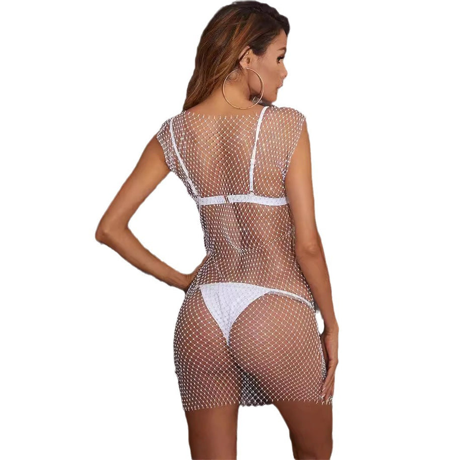 Damen sexy Netzkleid WW