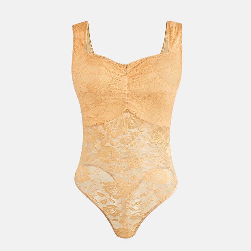 Damen Spitzen-Bodysuit mit floralem Design und konturierendem Schnitt WW