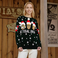 Damen sportlicher Pullover mit Fußballmotiv WW