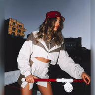 Damen Sportlich Elegante Sommerjacke und Shorts Set WW