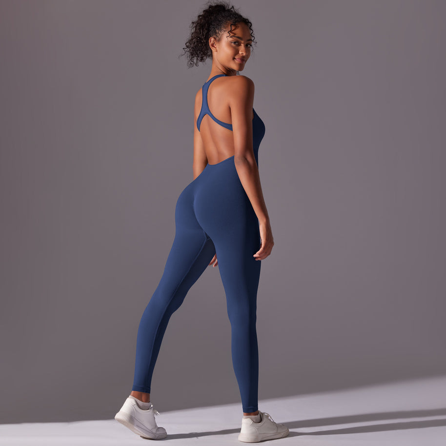 Damen Sportlicher Jumpsuit mit offener Rückenpartie und hoher Flexibilität WW
