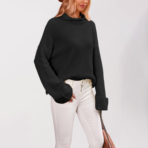 Damen Baumwoll-Pullover mit hohem Kragen WW