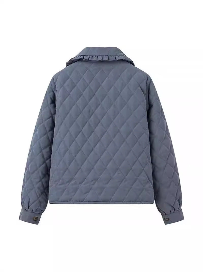 Damen Steppjacke mit großem Kragen und praktischen Taschen WW