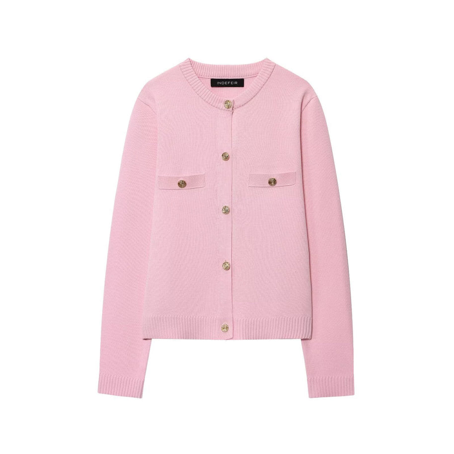 Damen Strickjacke mit elegantem Knopfdesign und praktischen Taschen WW