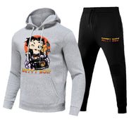 Damen Sportliches Hoodie- und Jogginghose-Set mit einzigartigem Grafikdesign WW
