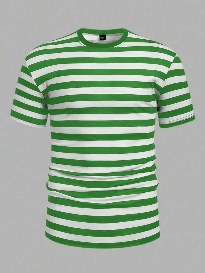 Herren Freizeit T-Shirt mit auffälligen Streifen W&W Mode