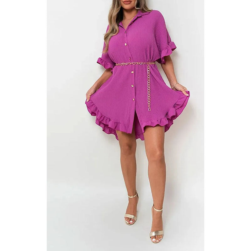 Damen Hemdkleid mit frischem Schnitt und lässigen Volant-Details WW