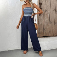 Damen Jumpsuit mit Bandeau-Oberteil und weitem Bein WW