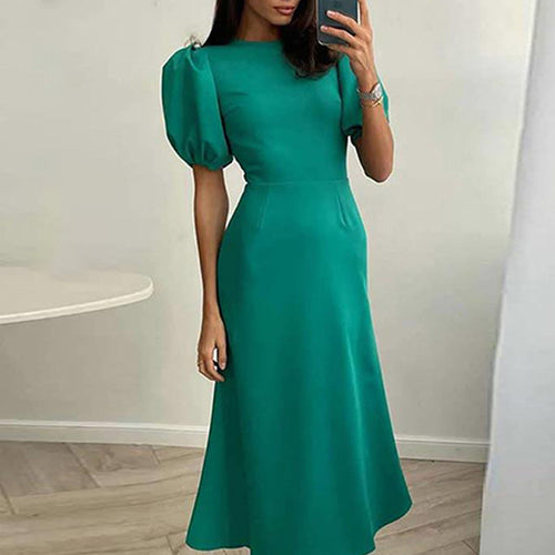 Damen Maxikleid mit voluminösen Ärmeln und figurbetontem Schnitt W&W Mode