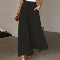 Damen weite Hose mit elastischem Bund und Taschen WW