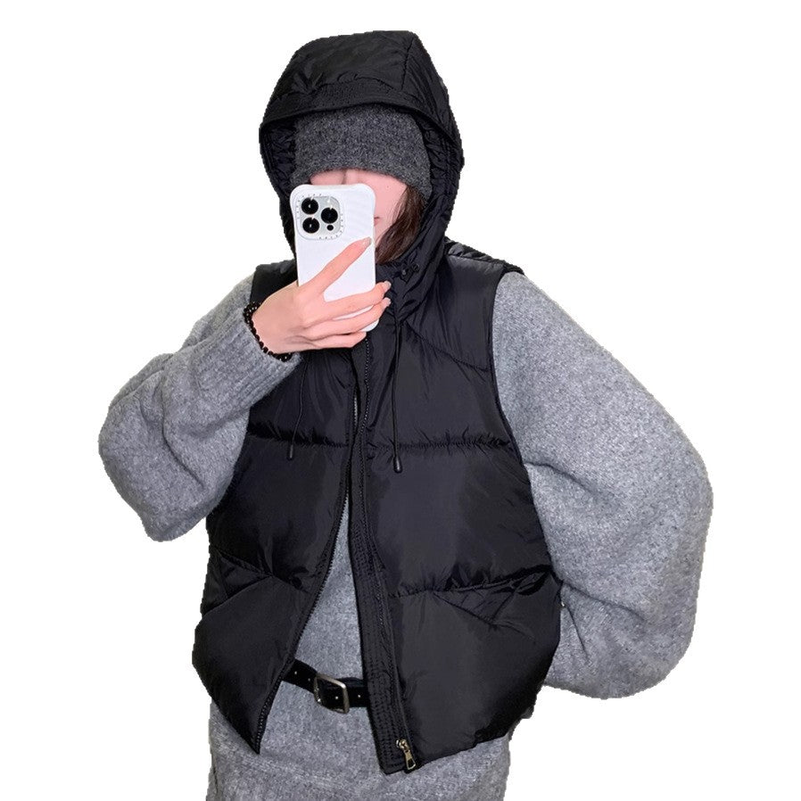 Damen Steppweste mit hohem Kragen und übergroßem Schnitt WW