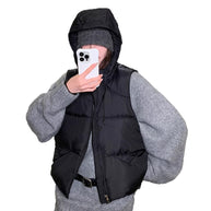 Damen Steppweste mit hohem Kragen und übergroßem Schnitt WW