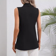 Damen ärmellose Blazerjacke mit elegantem Schnitt und taillierter Silhouette WW