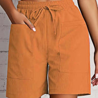 Damen entspannte Shorts mit breitem Gummibund und praktischen Taschen WW