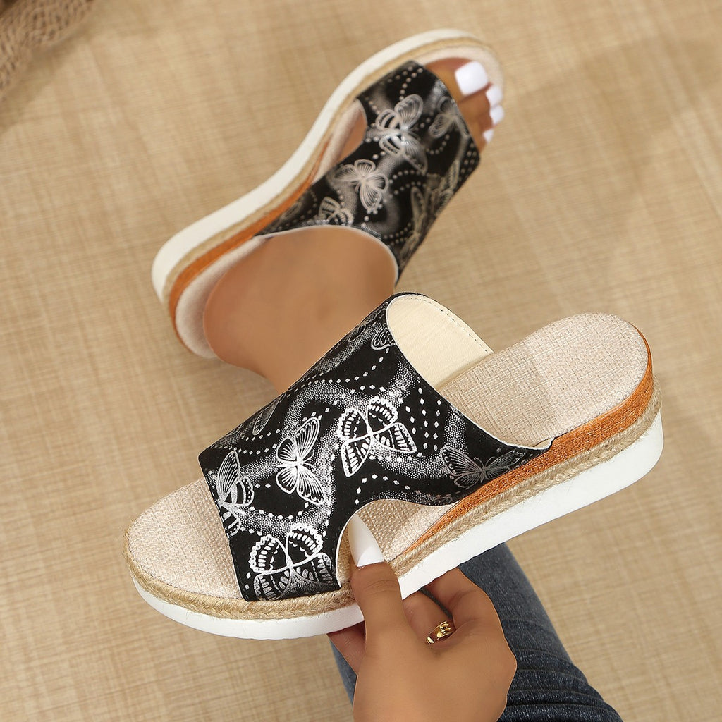 Femme Slip-On Espadrille Sandalen mit gewebten Details WW