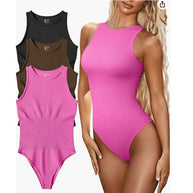 Damen Badeanzug mit hohem Beinausschnitt und modernem Rippenmuster WW