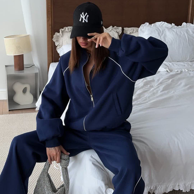 Damen Sportliche Sweatjacke und Jogginghose-Set WW