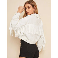 Damen
Kurze Fransenjacke mit trendigem Design und lässigem Schnitt WW