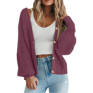 Damen Strickjacke mit grobem Muster und modischem Schnitt WW