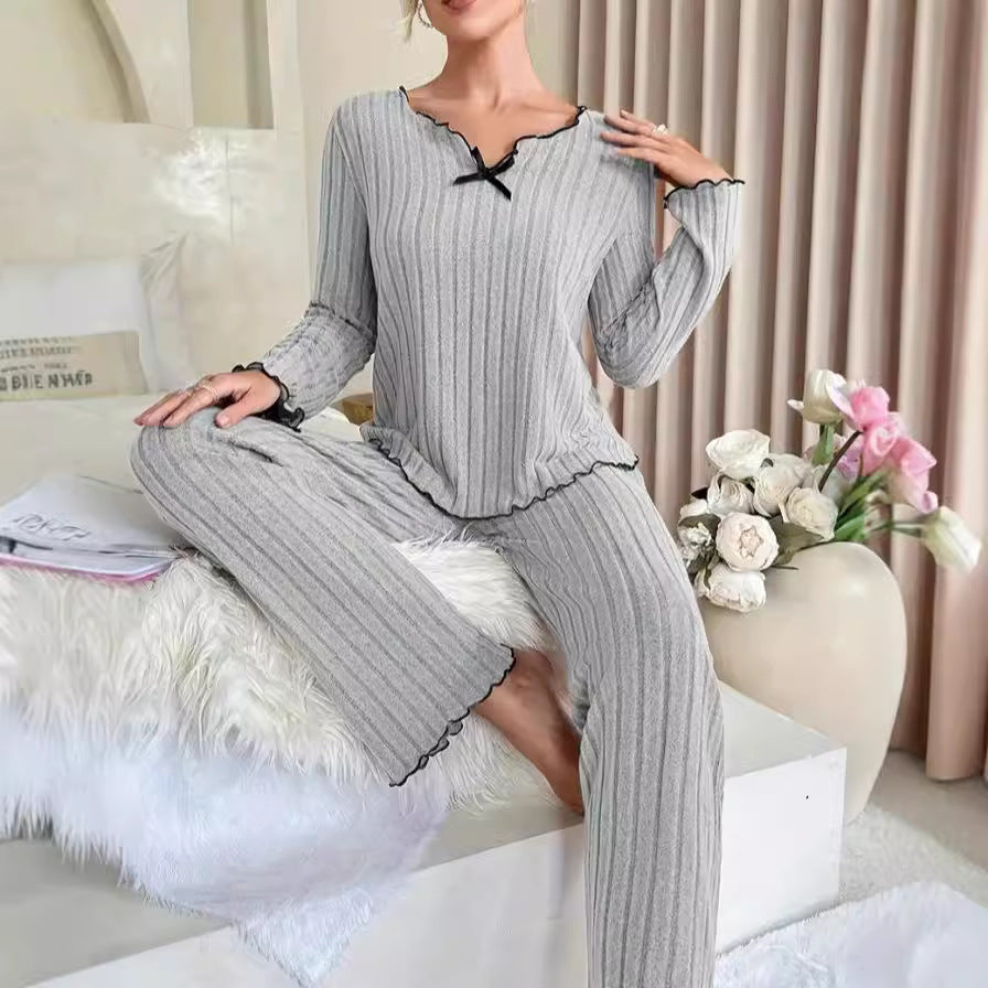 Damen Schlafanzug im eleganten Rippdesign WW