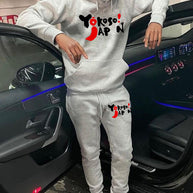 Damen sportliches Hoodie- und Jogginganzug Set mit modernem Schriftzug WW