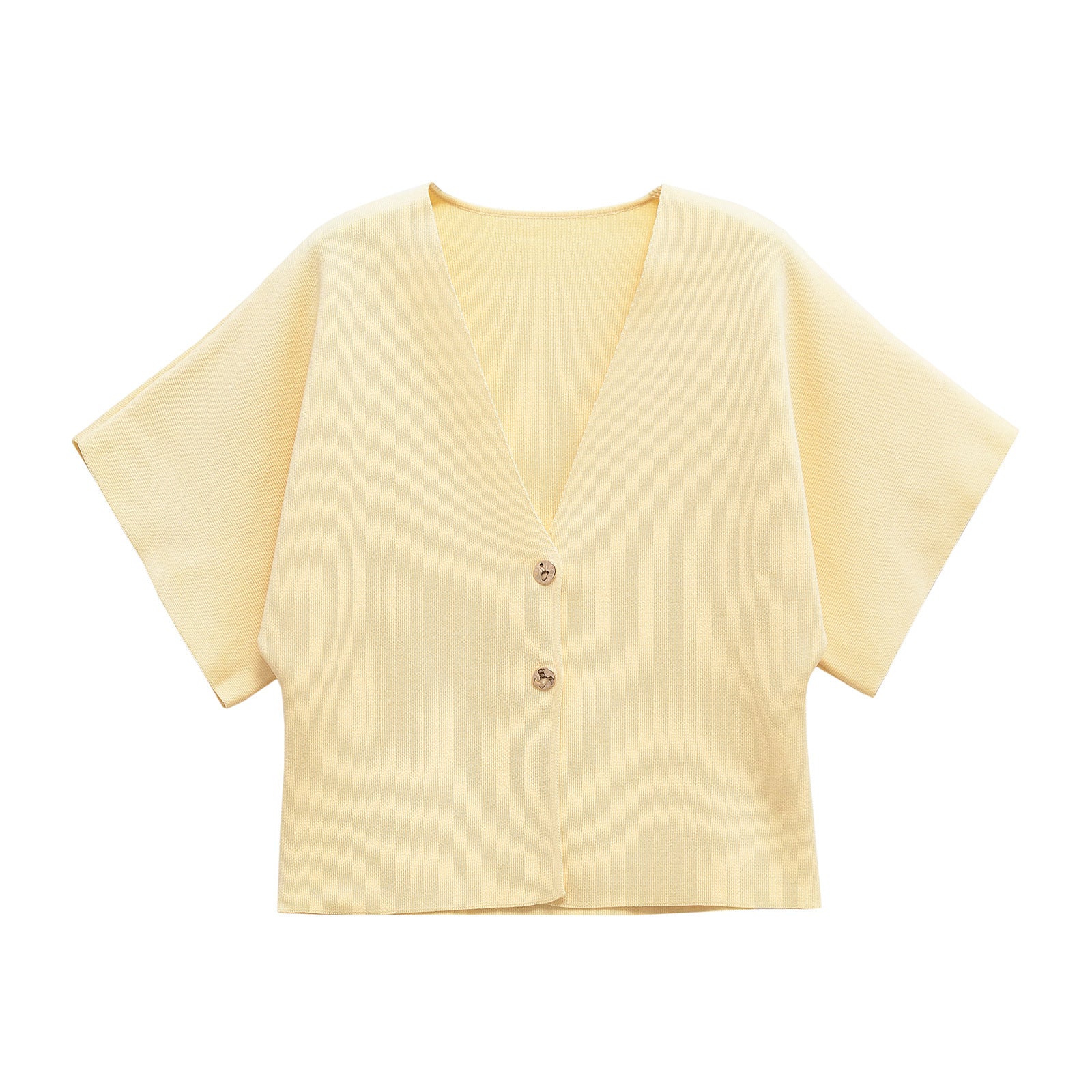 Damen leichte Strickjacke mit elegantem V-Ausschnitt und luxuriösen Knopfdetails WW