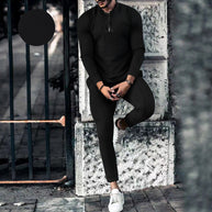 Herren Sportliches Langarm-Thermooberteil mit Reißverschluss und eng anliegendem Schnitt WW