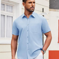 Herren Kurzarmhemd mit hochwertiger Stoffqualität und modernem Schnitt WW