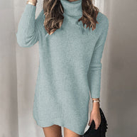 Damen Strickkleid mit hohem Kragen WW