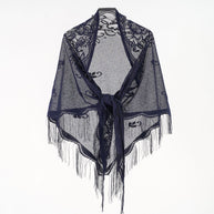 Damen Eleganter Chiffon-Schal mit kunstvollen Fransen WW