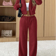Damen Bequemes und stylisches Lounge-Set mit cropped Jacke WW