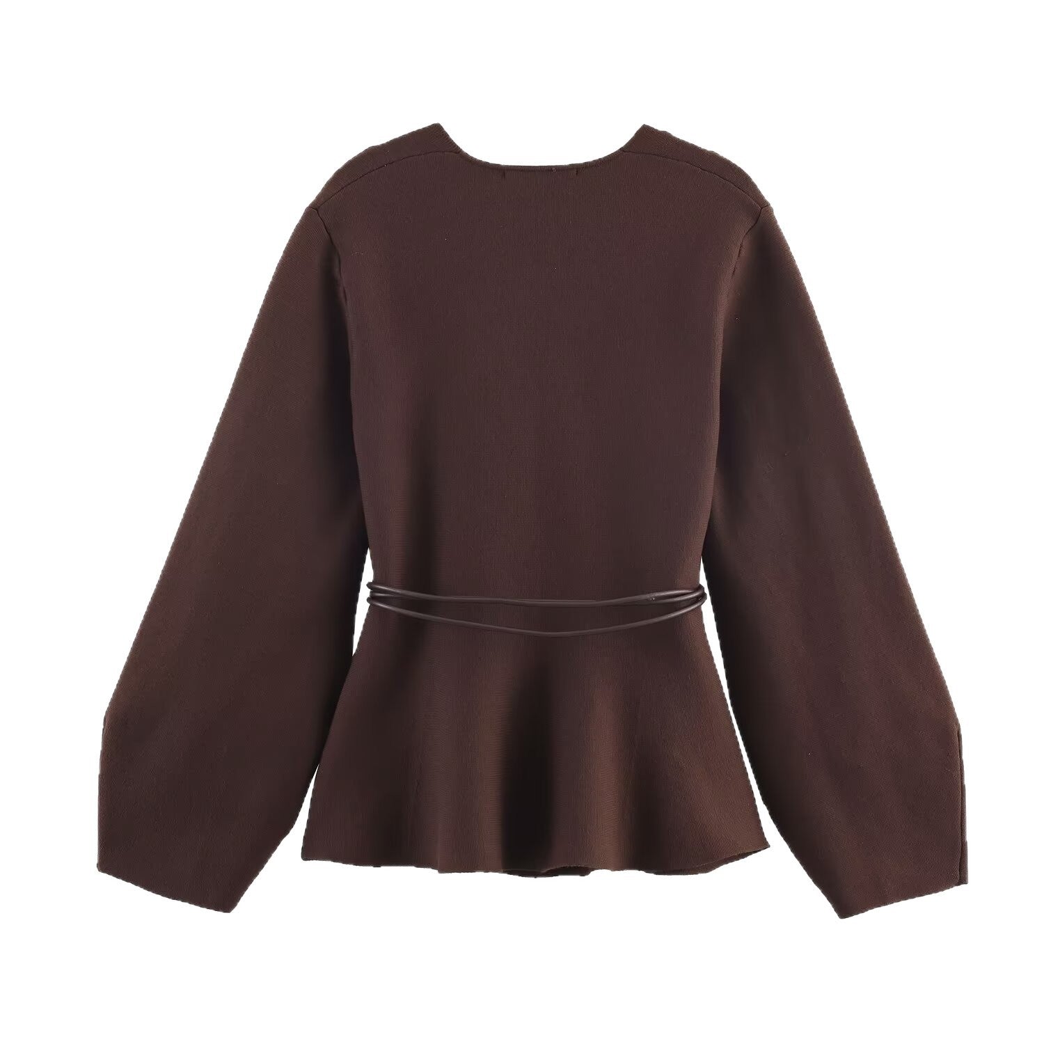 Damen Wickeljacke mit Taillengürtel und weiten Ärmeln WW