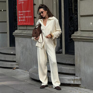 Damen Bequemes Strick-Ensemble aus weicher Baumwolle WW