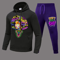 Damen Sportliches Hoodie und Jogginghose Set mit kreativem Grafikdesign WW