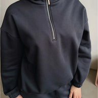 Damen Sportlicher Pullover mit Stehkragen und Reißverschluss WW