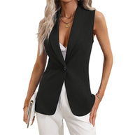 Damen figurbetontes ärmelloses Blazer-Jacke W&W