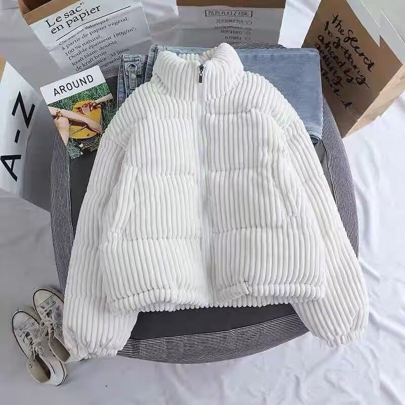 Damen Steppjacke mit hohem Kragen im Rippendesign WW