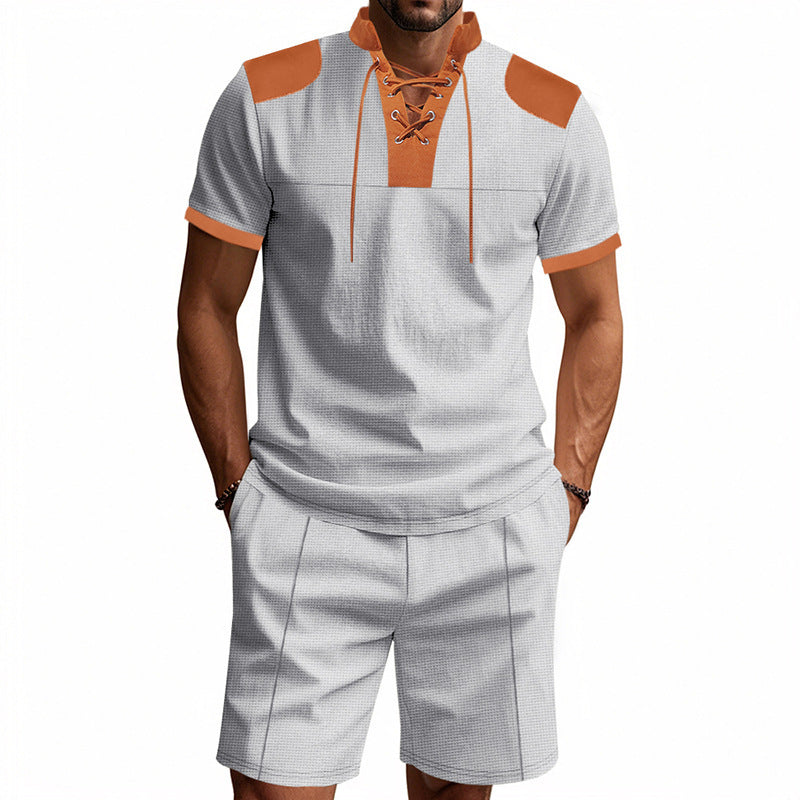 Herren Polo-Shirt mit einzigartigem Schnürdesign und passenden Shorts WW