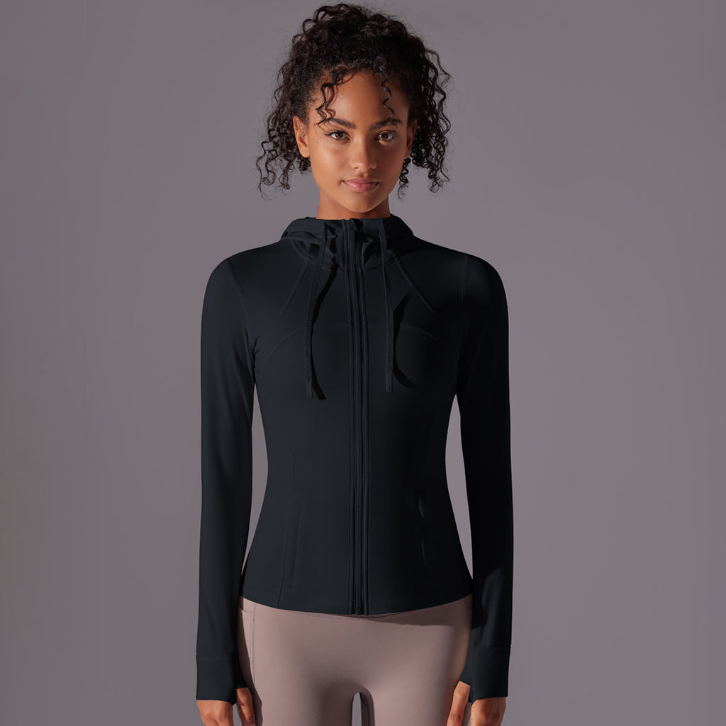 Damen Funktionsjacke mit leichtem Mesh-Einsatz und verstellbarem Kapuzenbereich WW