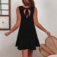 Damen ärmelloses Sommerkleid im strukturierten Design WW