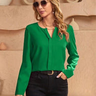 WW | Damen Satinbluse Imitation Seide Shirt