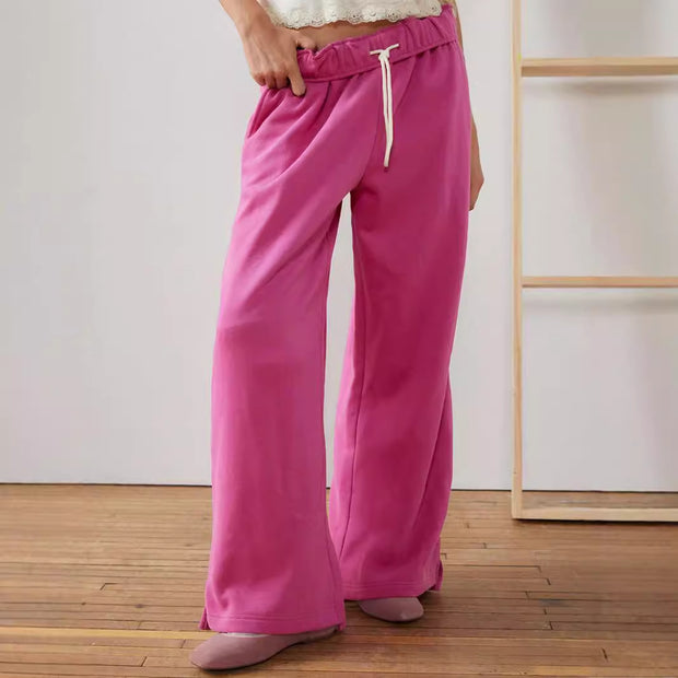 Damen weite Freizeit-Hose mit elastischem Bund und Kordelzug WW