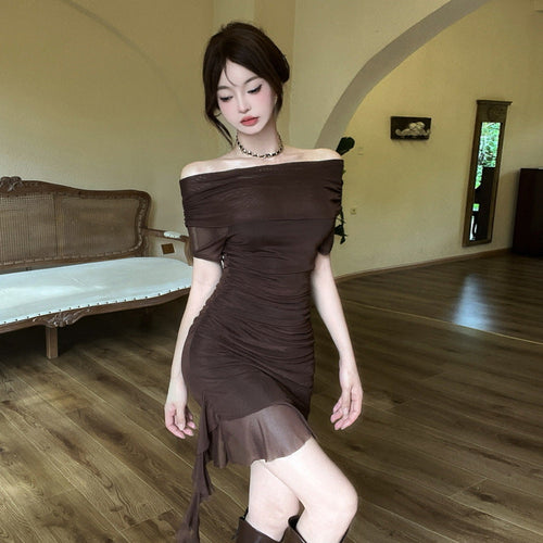 WW | Mesh Off-Shoulder Bodycon Kleid